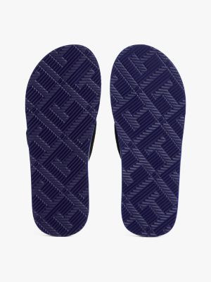 black logo canvas strap flip-flops for men tommy hilfiger