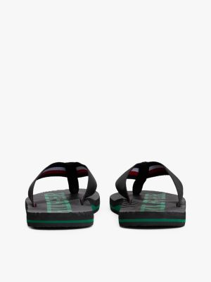 black logo massage footbed flip-flops for men tommy hilfiger