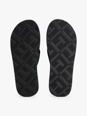 black logo massage footbed flip-flops for men tommy hilfiger