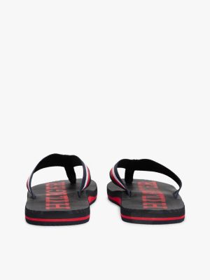 multi logo massage footbed flip-flops for men tommy hilfiger