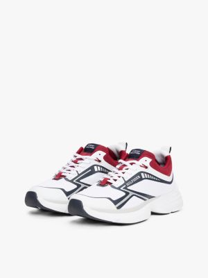 white modern runner logo trainers for men tommy hilfiger