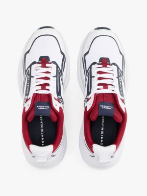 white modern runner logo trainers for men tommy hilfiger