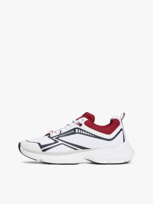 white modern runner logo trainers for men tommy hilfiger