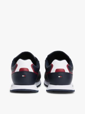 blue logo colour-blocked trainers for men tommy hilfiger