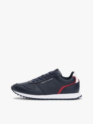 sneakers essential in pelle con logo blu da uomini tommy hilfiger