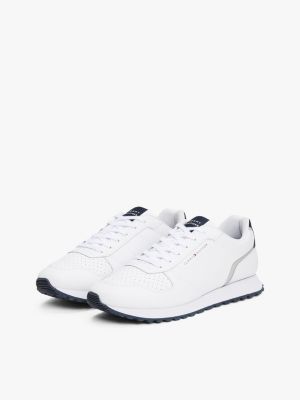 biały buty sportowe z blokami kolorów i logo dla mężczyźni - tommy hilfiger