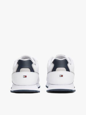 sneakers essential in pelle con logo bianco da uomini tommy hilfiger