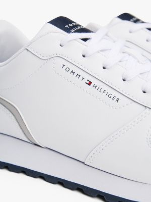 weiß color block-sneaker mit logo für herren - tommy hilfiger