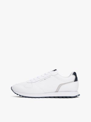 sneakers essential in pelle con logo bianco da uomini tommy hilfiger