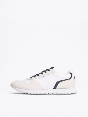 weiß essential sneaker mit struktur-mix für herren - tommy hilfiger