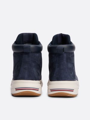 blue leather hybrid boots for men tommy hilfiger