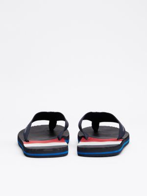 blue massage footbed flip-flops for men tommy hilfiger