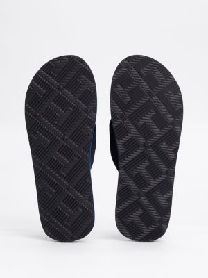 blue massage footbed flip-flops for men tommy hilfiger