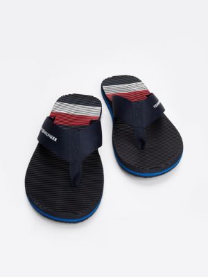 blue massage footbed flip-flops for men tommy hilfiger