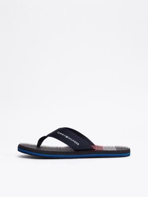 blue massage footbed flip-flops for men tommy hilfiger