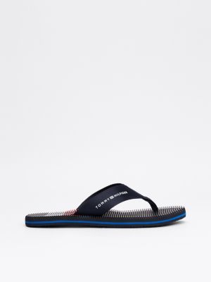 blue massage footbed flip-flops for men tommy hilfiger