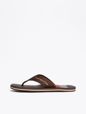 tongs à assise plantaire massante marron pour hommes tommy hilfiger