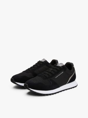 black suede logo trainers for men tommy hilfiger