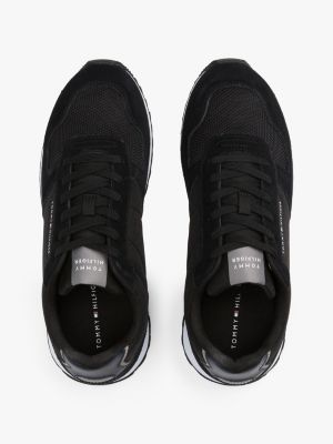 black suede logo trainers for men tommy hilfiger