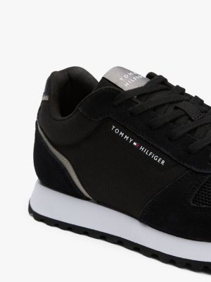 black suede logo trainers for men tommy hilfiger