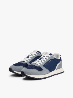 multi suede logo trainers for men tommy hilfiger