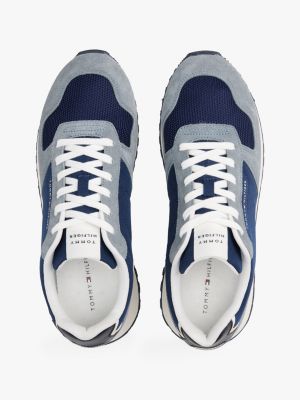 baskets en daim à logo plusieurs couleurs pour hommes tommy hilfiger