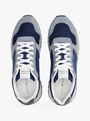 multi logo-sneaker aus wildleder für herren - tommy hilfiger