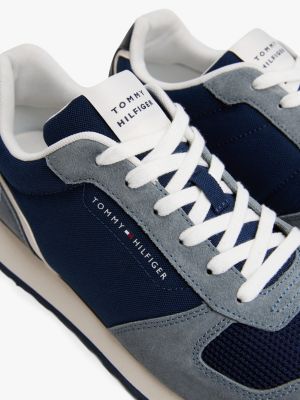 multi suede logo trainers for men tommy hilfiger