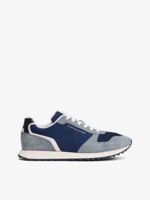 multi suede logo trainers for men tommy hilfiger