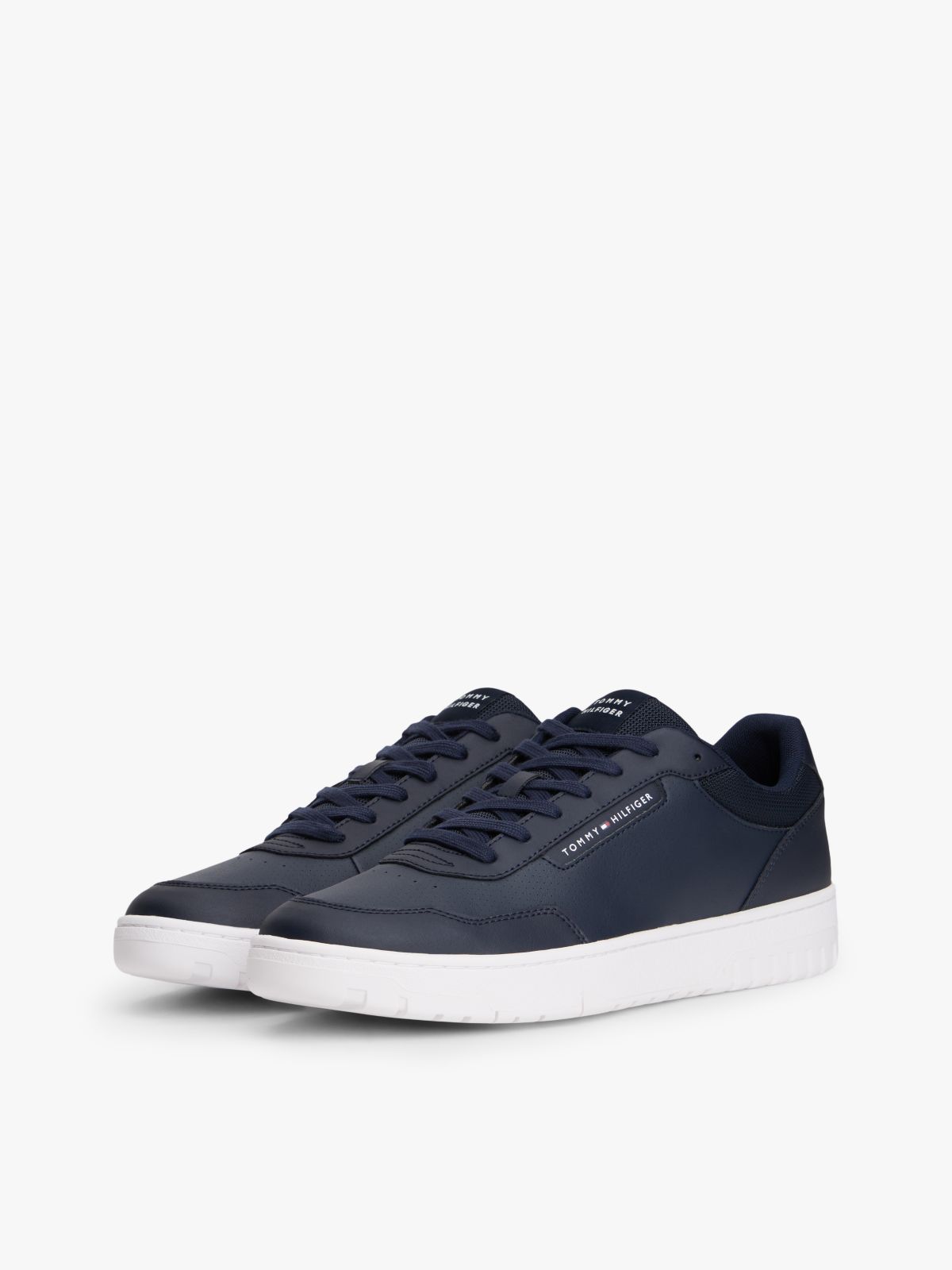 Logo Basketball Trainers With Leather — Blue