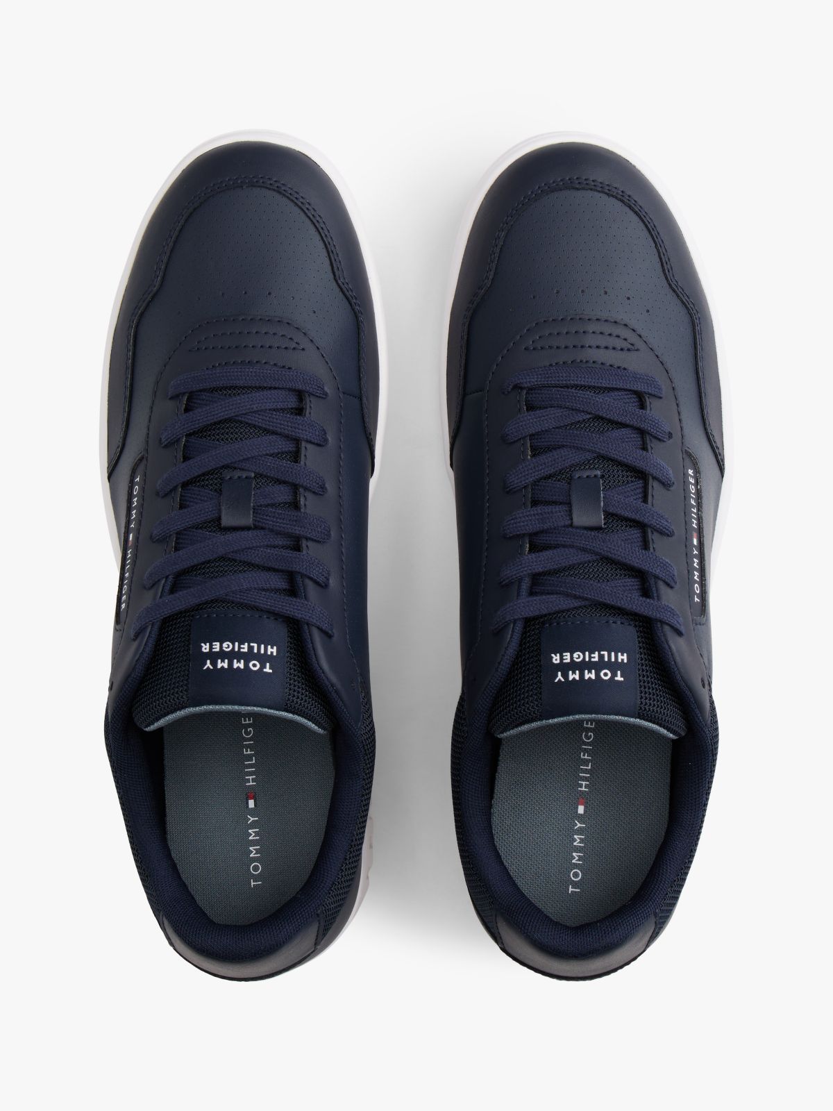Logo Basketball Trainers With Leather — Blue