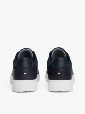 blau struktur-sneaker aus leder für herren - tommy hilfiger