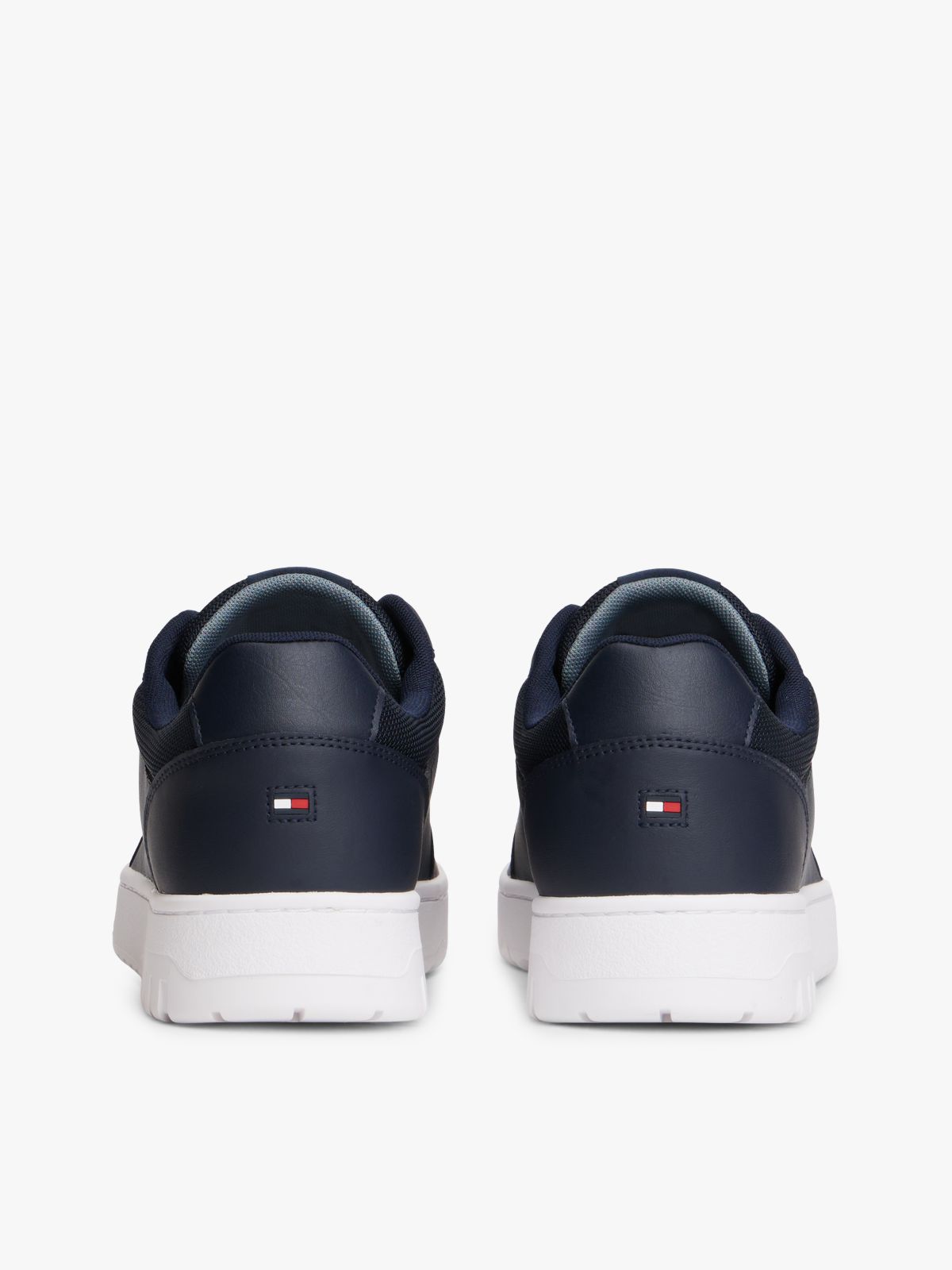 Logo Basketball Trainers With Leather — Blue