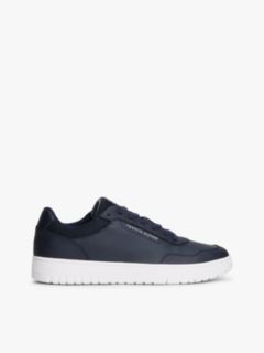Logo Basketball Trainers With Leather — Blue 1