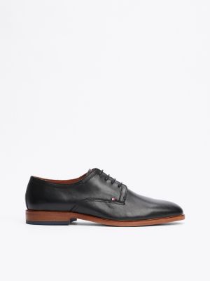 scarpe derby in pelle black da uomini tommy hilfiger