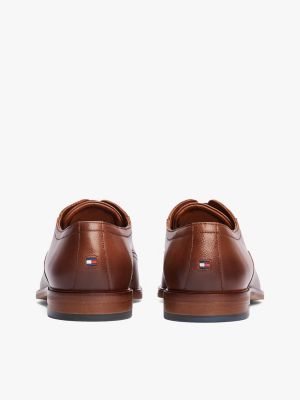 brown leather derby shoes for men tommy hilfiger