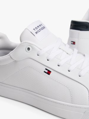 weiß court-sneaker aus leder für herren - tommy hilfiger