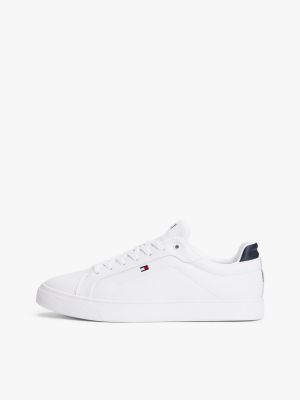 weiß court-sneaker aus leder für herren - tommy hilfiger