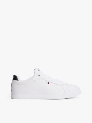 weiß court-sneaker aus leder für herren - tommy hilfiger