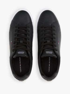 blue leather court trainers for men tommy hilfiger