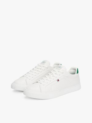 white leather court trainers for men tommy hilfiger