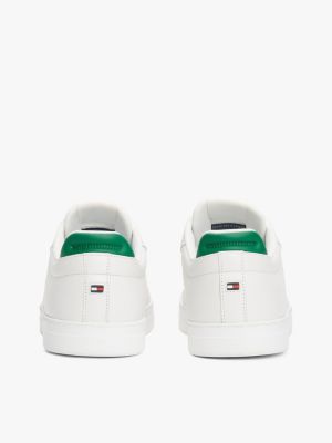 white leather court trainers for men tommy hilfiger