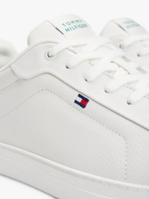 white leather court trainers for men tommy hilfiger