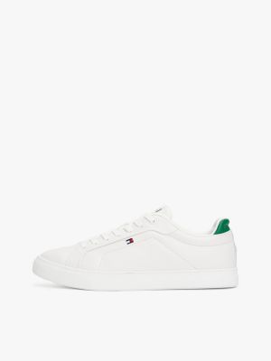 baskets en cuir blanc pour hommes tommy hilfiger