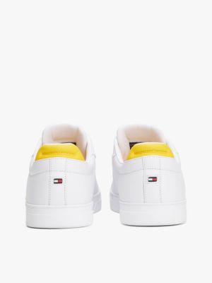 white leather court trainers for men tommy hilfiger