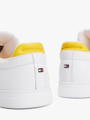 white leather court trainers for men tommy hilfiger