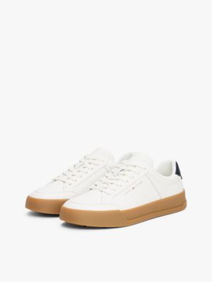 white logo contrast trainers for men tommy hilfiger