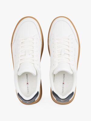 baskets th court beige pour hommes tommy hilfiger