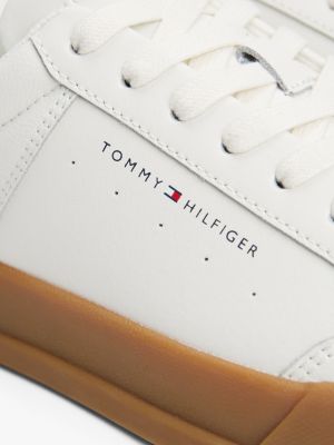 beige th court sneaker voor heren - tommy hilfiger