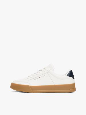 baskets th court beige pour hommes tommy hilfiger